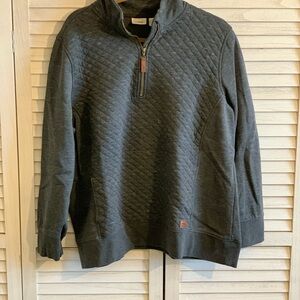 L.L. Bean Dark Gray Quilted Quarter-Zip Sweatshirt
